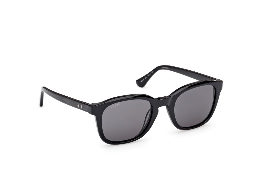 Sunglasses Web WE0390 (01A) color nero lucido - nero/monocolore shape round lenses fumo
