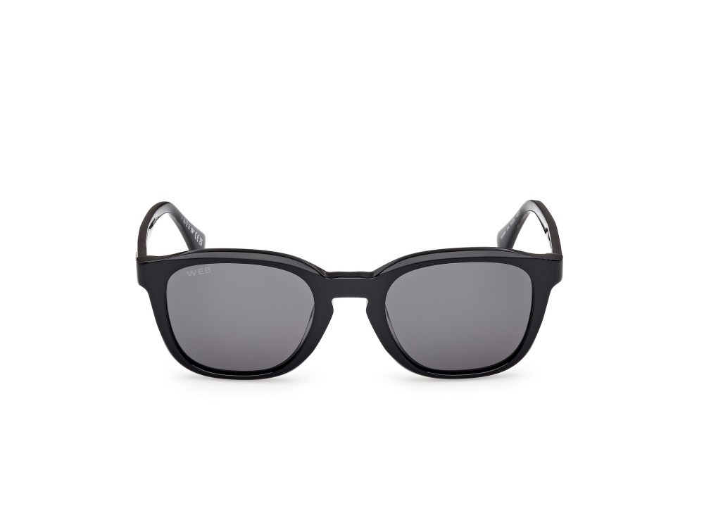 Sunglasses Web WE0390 (01A) color nero lucido - nero/monocolore shape round lenses fumo