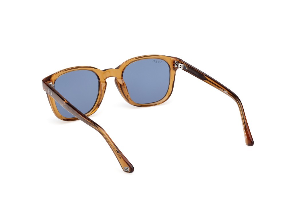 Sunglasses Web WE0390 (39V) color giallo chiaro lucido shape round lenses blu