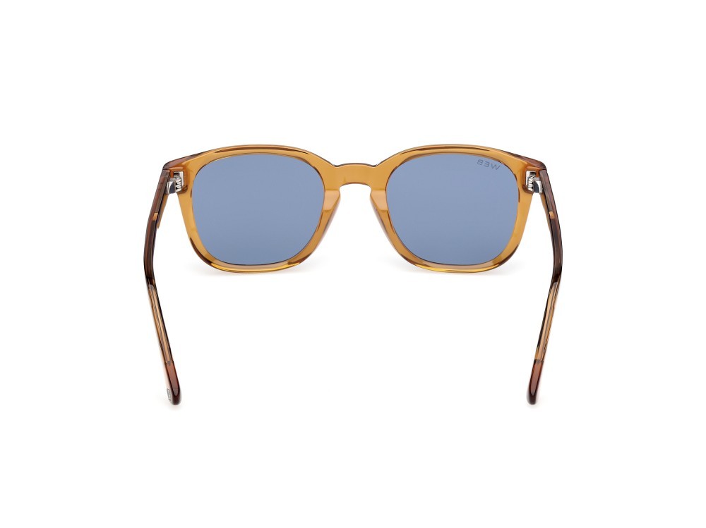 Sunglasses Web WE0390 (39V) color giallo chiaro lucido shape round lenses blu