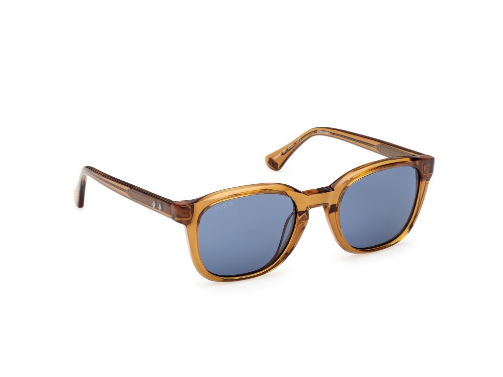 Sunglasses Web WE0390 (39V) color giallo chiaro lucido shape round lenses blu