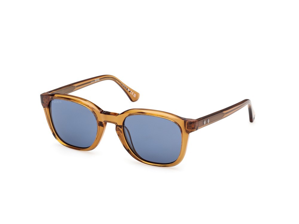 Sunglasses Web WE0390 (39V) color giallo chiaro lucido shape round lenses blu
