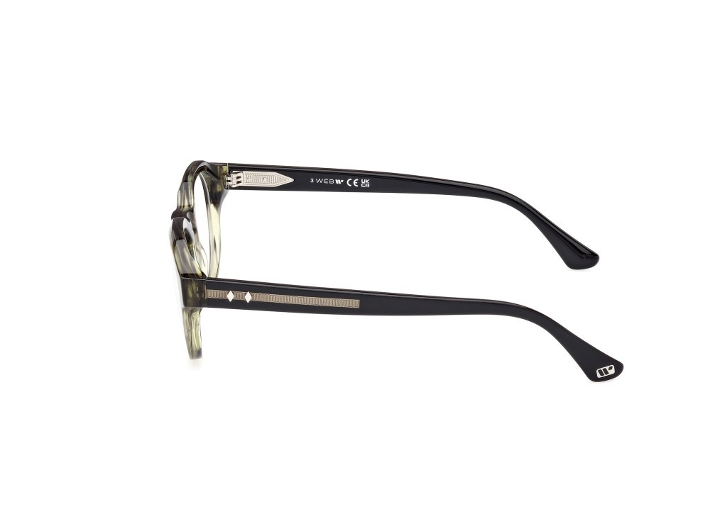 Eyeglasses Web WE5421 (098) color verde scuro striato - nero lucido shape round 