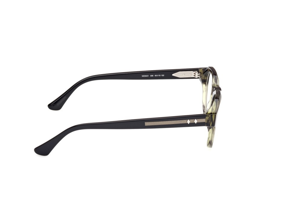 Eyeglasses Web WE5421 (098) color verde scuro striato - nero lucido shape round 