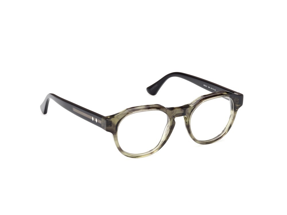 Eyeglasses Web WE5421 (098) color verde scuro striato - nero lucido shape round 